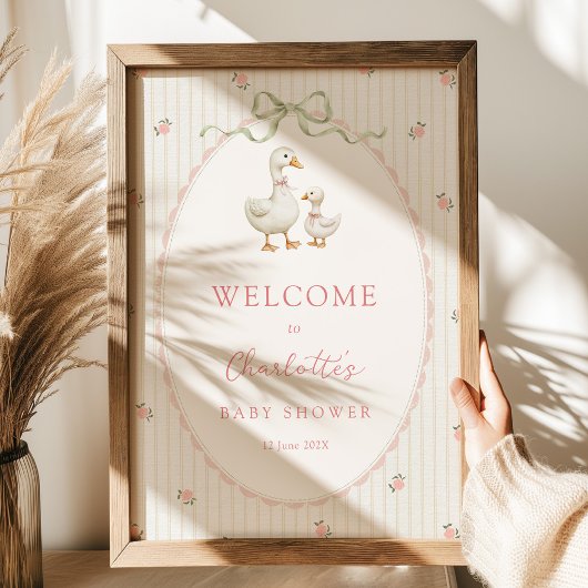 Vintage Goose Baby Shower Welcome Poster ポスター