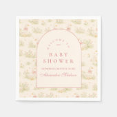 Vintage Goose Floral Baby Shower スタンダードカクテルナプキン (正面)