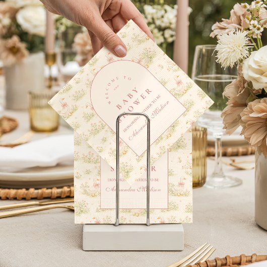 Vintage Goose Floral Baby Shower スタンダードカクテルナプキン