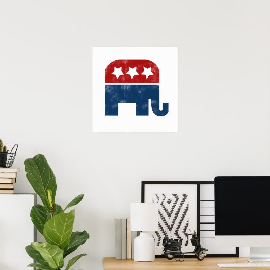 Vintage GOP logo ポスター (ホームオフィス)