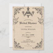 Vintage gothic arch angels bridal shower 招待状 (正面)
