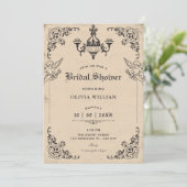 Vintage gothic arch angels bridal shower 招待状 (スタンド正面)