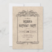 Vintage gothic arch birthday 招待状 (正面)