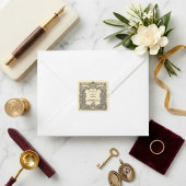 Vintage Gothic Arch Heraldic Crest Wedding  スクエアシール