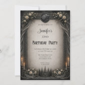 Vintage Gothic Birthday Invitation 招待状 (正面)