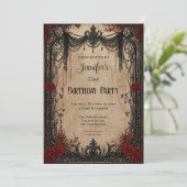 Vintage Gothic Birthday Invitation 招待状 (スタンド正面)