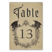 Vintage Gothic Black Toile Bat Tan Wedding テーブルナンバー (裏面)