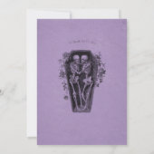 Vintage Gothic Black Toile Purple Skull Wedding 招待状 (裏面)
