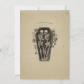 Vintage Gothic Black Toile Tan Skull Wedding 招待状 (裏面)