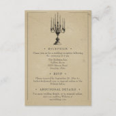 Vintage Gothic Black Toile Tan Wedding エンクロージャーカード (正面)