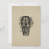 Vintage Gothic Black Toile Tan Wedding 招待状 (裏面)