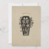 Vintage Gothic Black Toile Tan Wedding 招待状 (裏面)