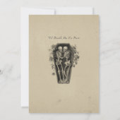 Vintage Gothic Black Toile Tan Wedding 招待状 (裏面)