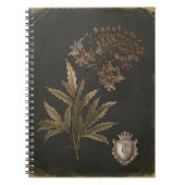 Vintage Gothic Botanical Crest Monogram ノートブック (正面)