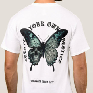 Vintage Gothic Butterfly Skull Streetwear T-Shirt Tシャツ