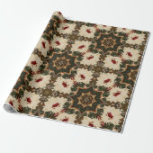 Vintage Gothic Christmas Kaleidoscope Pattern ラッピングペーパー (アンロールド)