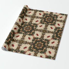 Vintage Gothic Christmas Kaleidoscope Pattern ラッピングペーパー