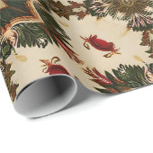 Vintage Gothic Christmas Kaleidoscope Pattern ラッピングペーパー (ロールコーナー)