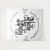 Vintage Gothic Dark Hello Baby Shower backdrop タペストリー (正面(横))