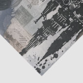 Vintage Gothic Girl & Raven Decoupage 薄葉紙 (詳細)