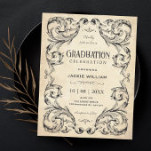 Vintage Gothic graduation 招待状