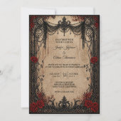 Vintage Gothic Halloween Wedding Invitation 招待状 (正面)