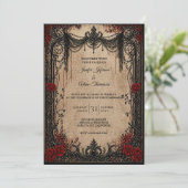 Vintage Gothic Halloween Wedding Invitation 招待状 (スタンド正面)