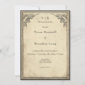 Vintage Gothic Medieval Gargoyle Parchment Wedding 招待状 (正面)