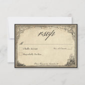 Vintage Gothic Medieval Parchment Wedding 出欠カード (正面)