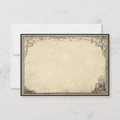 Vintage Gothic Medieval Parchment Wedding 出欠カード (裏面)