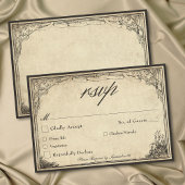 Vintage Gothic Medieval Parchment Wedding 出欠カード