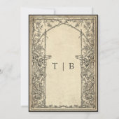 Vintage Gothic Medieval Vine Parchment Handfasting 招待状 (裏面)