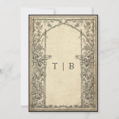 Vintage Gothic Medieval Vine Parchment Wedding 招待状 (裏面)