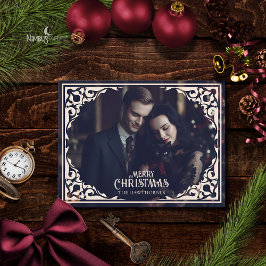 Vintage Gothic Photo Christmas Postcard シーズンポストカード