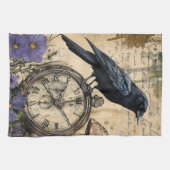 Vintage Gothic Raven キッチンタオル (横)