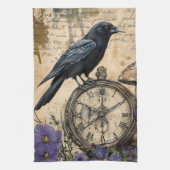 Vintage Gothic Raven キッチンタオル (縦)