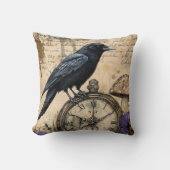 Vintage Gothic Raven クッション (正面)