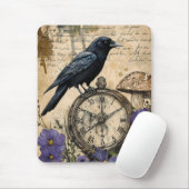 Vintage Gothic Raven マウスパッド (マウス)