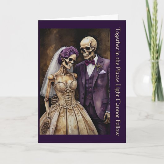 Vintage Gothic Skeleton Couple Valentines Day Card カード (正面)