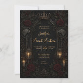 Vintage Gothic Sweet 16 招待状 (正面)