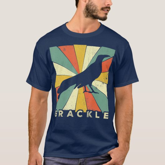 Vintage Grackle Bird Lover Retro Style Animal Tシャツ (正面)
