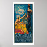 Vintage Granada Festival 1921 Travel Poster ポスター<br><div class="desc">1921vintage ornate moorish design from the Granada Festival Spain</div>