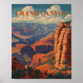 Vintage Grand Canyon Travel Cool Retro  ポスター (正面)