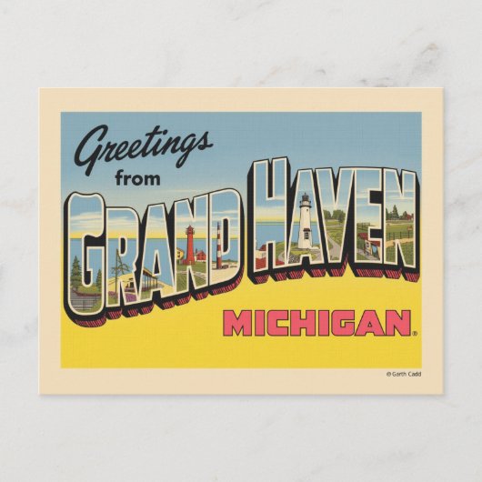 Vintage Grand Haven Travel ポストカード (正面)