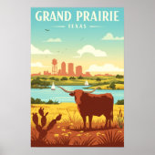 Vintage Grand Prairie Texas ポスター (正面)