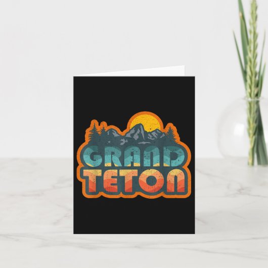 Vintage Grand Teton National Park Mountain Hiking  カード (正面)