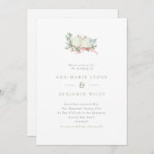 Vintage Grandmillenial Love Birds Wedding 招待状 (正面/裏面)