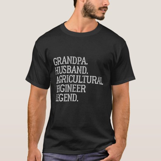 Vintage Grandpa Husband Agricultural Engineer Lege Tシャツ (正面)