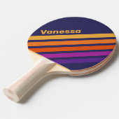 Vintage Grape Rainbow Angled Striping with Name 卓球ラケット (正面アングル)