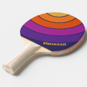 Vintage Grape Rainbow Circle Stripe with Name 卓球ラケット (正面アングル)